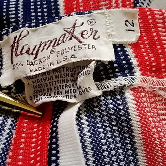 Vintage Haymater Made In USA Striped Women's Pants Dress Size 12 - Picture 4 of 16